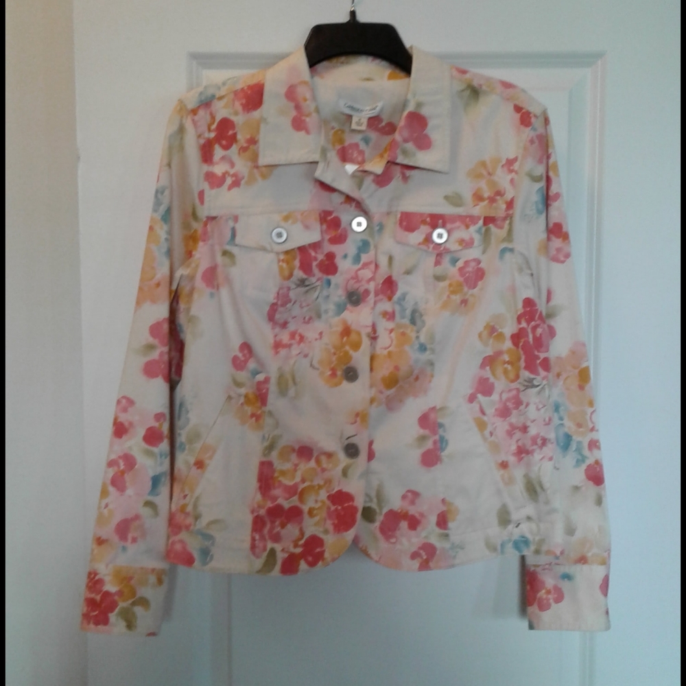 Coldwater Creek floral jacket, size M